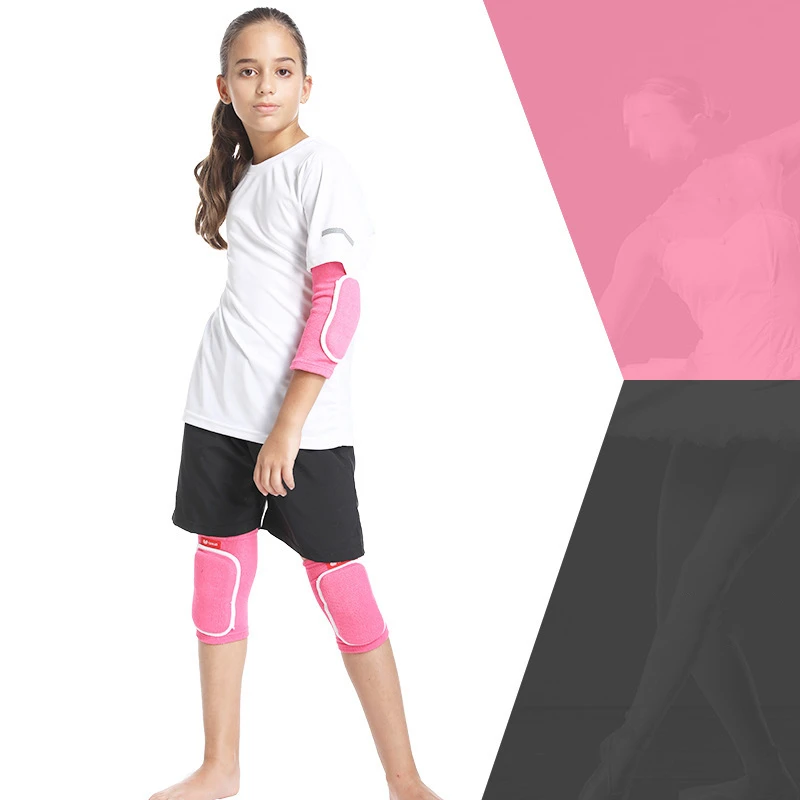 Детские Молодежные Детские 4 шт./компл. наколенники и налокотники для Спортивная одежда для мальчиков и девочек безопасности Поддержка защитный Шестерни комплект для бега танцевальные езда на велосипеде шорты для женщин - Цвет: Розовый
