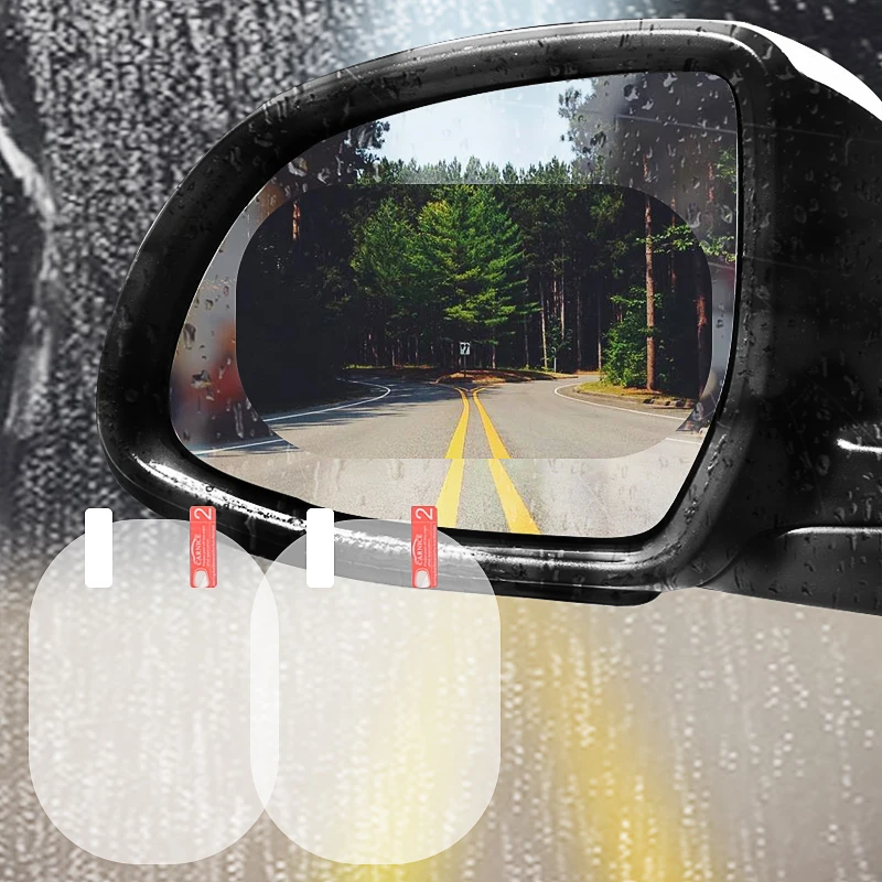 

2PCS/Set Anti Fog Car Mirror Window Clear Film Anti rain Car Rearview Mirror Protective Film Waterproof Rainproof Car Sticker
