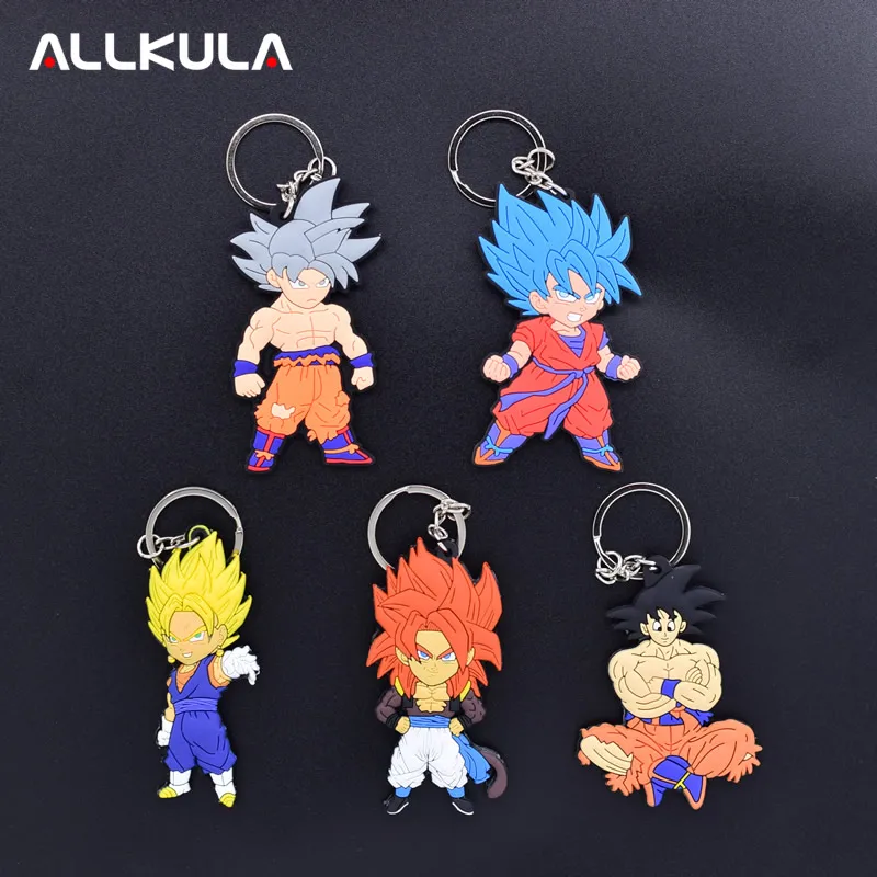 13 Styles Dragon Ball Keychain Action Figure Soft PVC Goku Keyring Cute