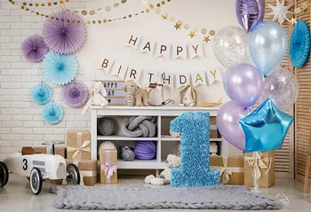 

Vinyl balloons Photography Backdrop baby Happy 1st Birthday Party decoration Photo Background Background Photo Studio G-1150