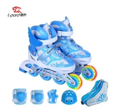 حار! الأطفال الأسطوانة أحذية التزلج S/M/L أحذية التزلج الأسطوانة قابل للتعديل الطريق انزلاق/سباق التعرج حذاء تزلج بعجلات أحذية + واقية + حقيبة