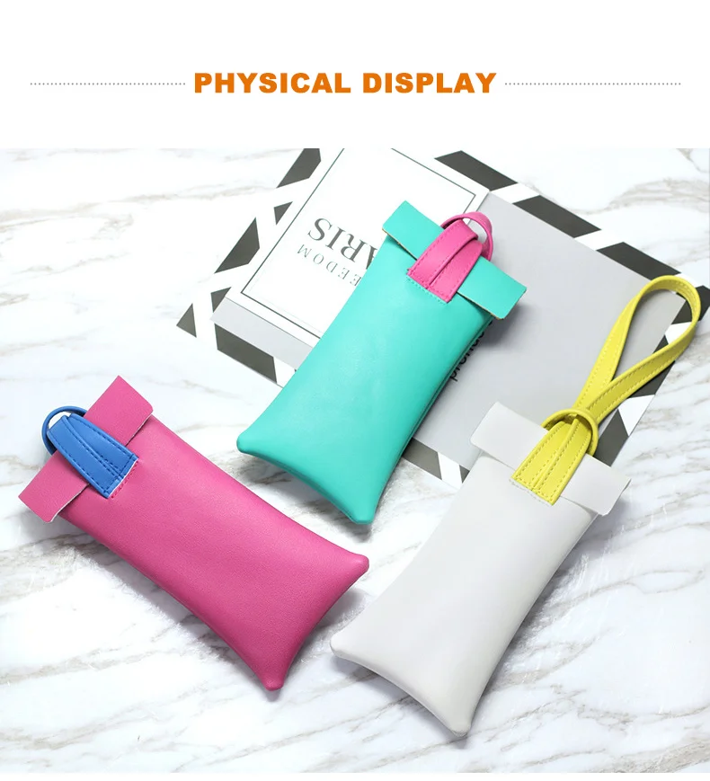 Portable Drawstring Glasses Bags Women's Sunglasses Case Light Convenience Eyeglasses Solid Storage Box Case Bags PU Leather Glasses pouch1 (7)