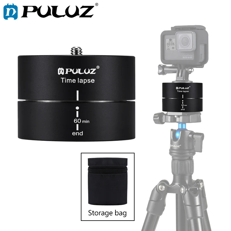 

New Camera Time lapse 360 Panoramic Panning Rotation 60/120 Minutes For Gopro/iphone Stabilizer Tripod Head Adapter Timelapse