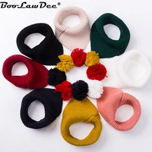 Boolawdee вязаная детская для девочек зима кольцо шарф прекрасный хлопчатобумажная нить 60-80 см желтый черный белый розовый зеленый красный темно-розовый W202