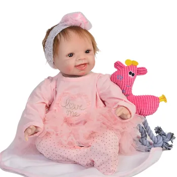 

55cm Realistic Silicone Reborn Baby Dolls alive girl Newborn Doll bebe Gift Reborn menina Bonecas poupee enfant toys