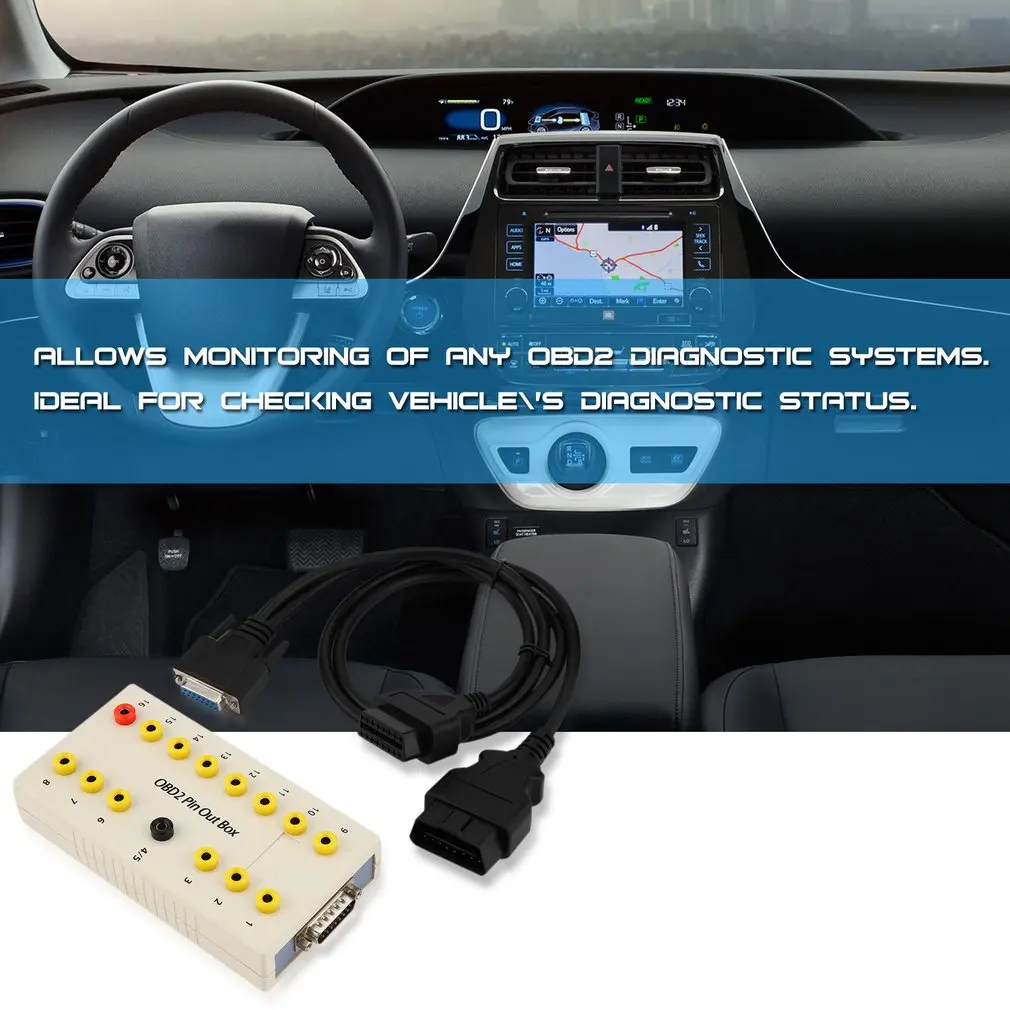 Высокое качество Профессиональный Obd2 Pin Out Box Breakout Box тест er диагностический obd2 контактный разъем Covere все тестовые точки