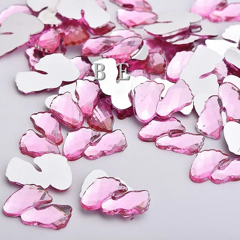 

50pcs/lot Pink/Blue/Clear Acrylic Baby Feetfiger Rhinestones Baby Feet For Boys& Girls Baby Shower Table Confetti decoration