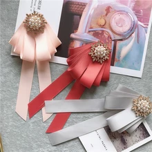 Новинка; ; Модный женский галстук-бабочка; женская школьная форма; студенческое профессиональное ожерелье для женщин; бант; лента; жемчужный вырез; ювелирные изделия