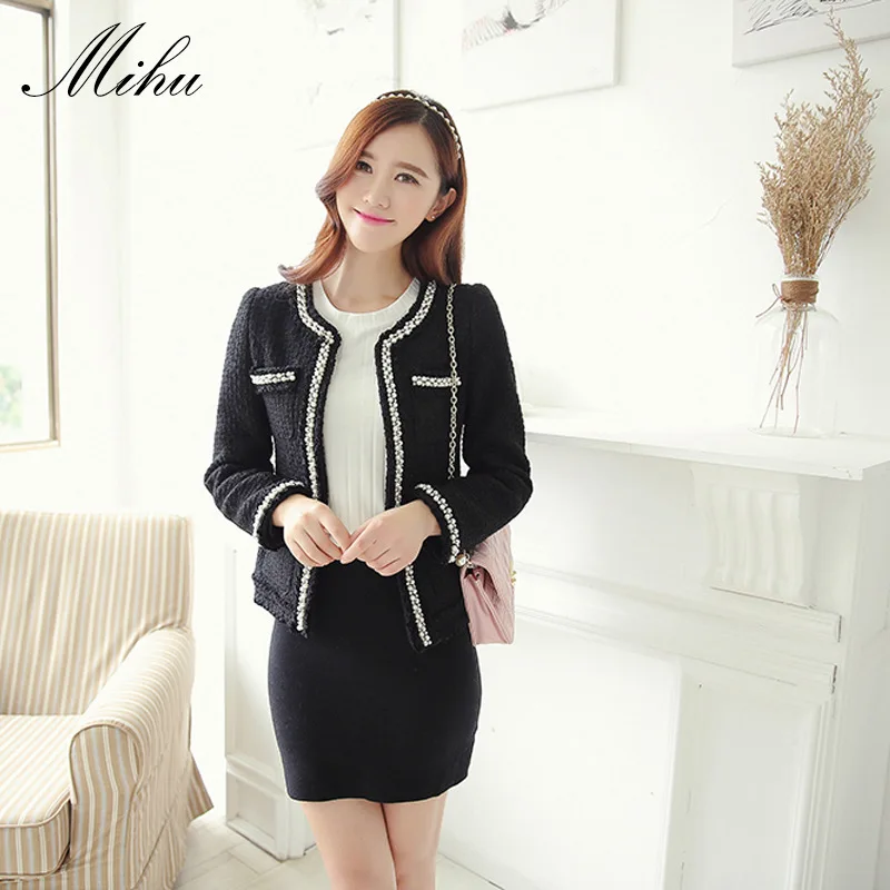New Women Coats Denim Jackets Round Neck Fashion Beads Collar Casual Short W613