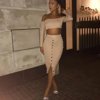 

Slash Neck Bandage Dress Long Sleeve Off the Shoulder Elegant Night Club Party Dresses