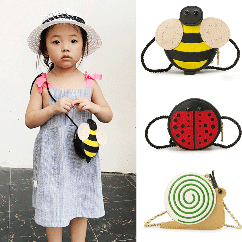 Лидер продаж, сумка на плечо из искусственной кожи для маленьких девочек с рисунком Милого Животного, пчелы, улитки, божья коровка, сумка-мессенджер, сумка-кошелек