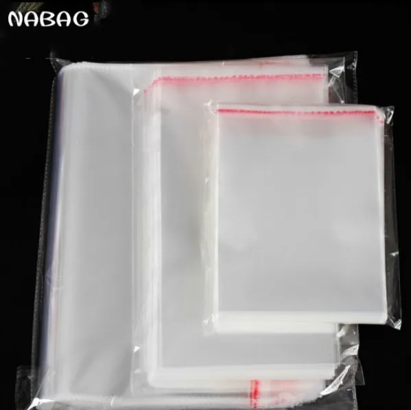NABAG 200 шт./лот прозрачный самоклеющийся печать Пластик упаковка мешков для хранения повторно закрываемый целлофановя Упаковка пакетики из