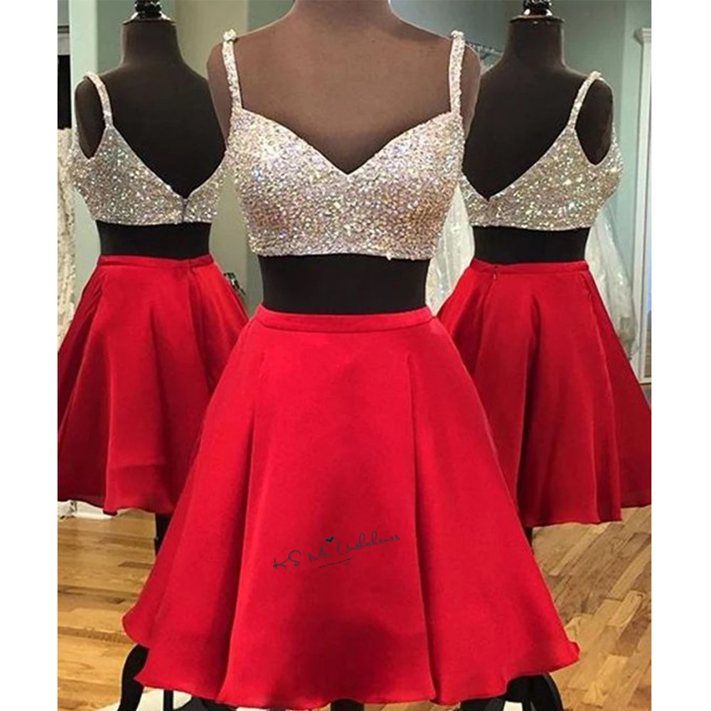 red and silver cocktail dresses