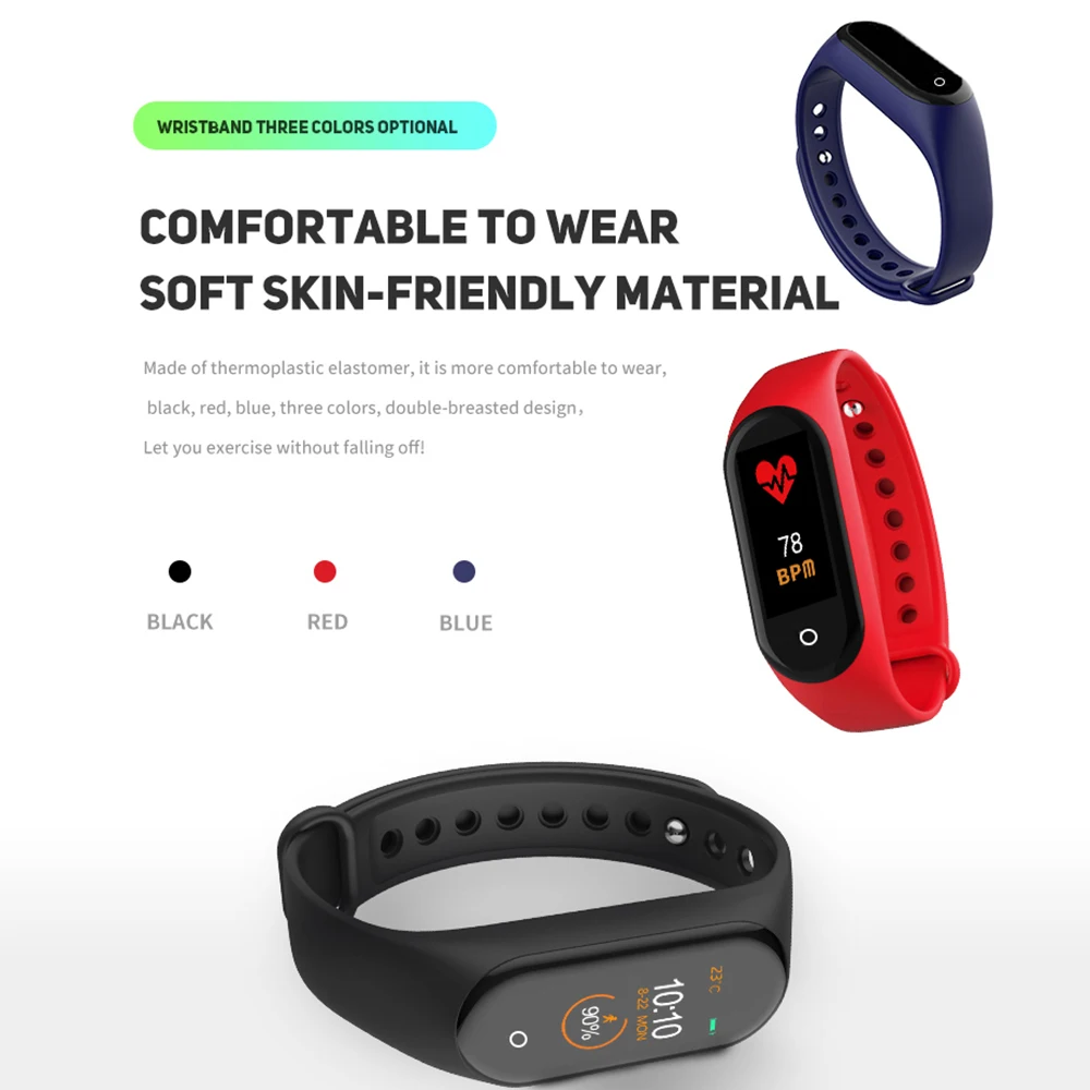 

For IOS Android Smart Band Wristband Heart rate/Heart Rate Monitor/Pedometer Sports Fashion Bracelet M4 Health Fitness bracelet