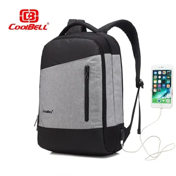 

COOLBELL Newest External USB Laptop bag for 15.6 inch Notebook Color collocation business Shockproof Backpack free shipping