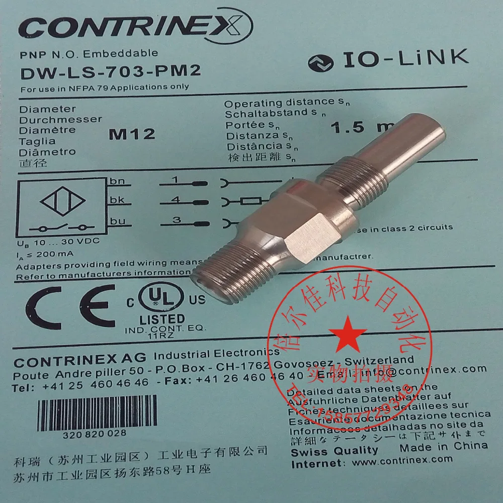 

DW-LS-703-PM2 New Contrinex High Pressure Resistance Proximity Switch Sensor One Year Warranty