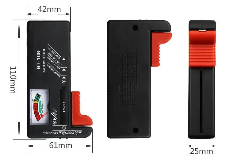 (12 шт.) BT-168 батарея тестер вольт проверки для AA AAA 9 В в батарея тестер