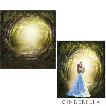 

5*6.5ft Photography Backdrop Light Brick Road though Green Tree Background Newborn Photo Backdrop Background Studio Fotografia