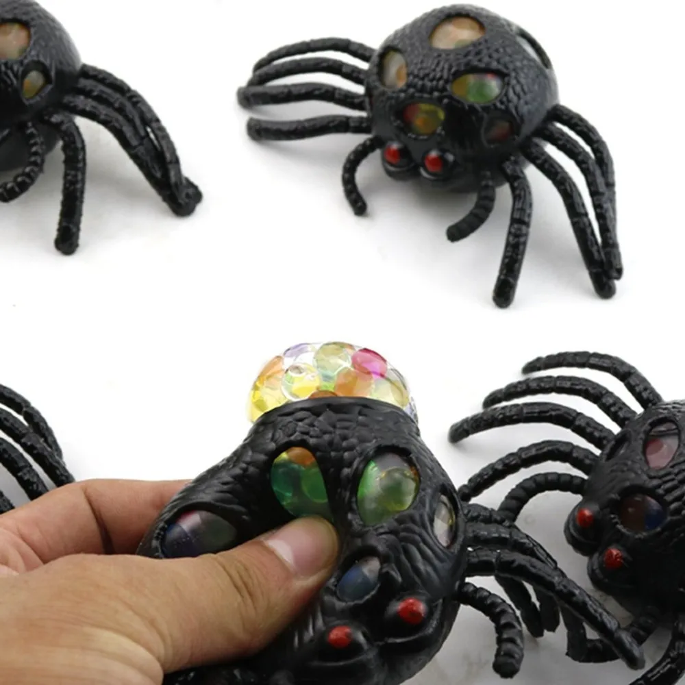 Funny-Simulation-Spider-Halloween-Toy-Decompression-Squeeze-Toys-Colourful-Pearl-Grape-Ball-Toys-for-Kids-Joke