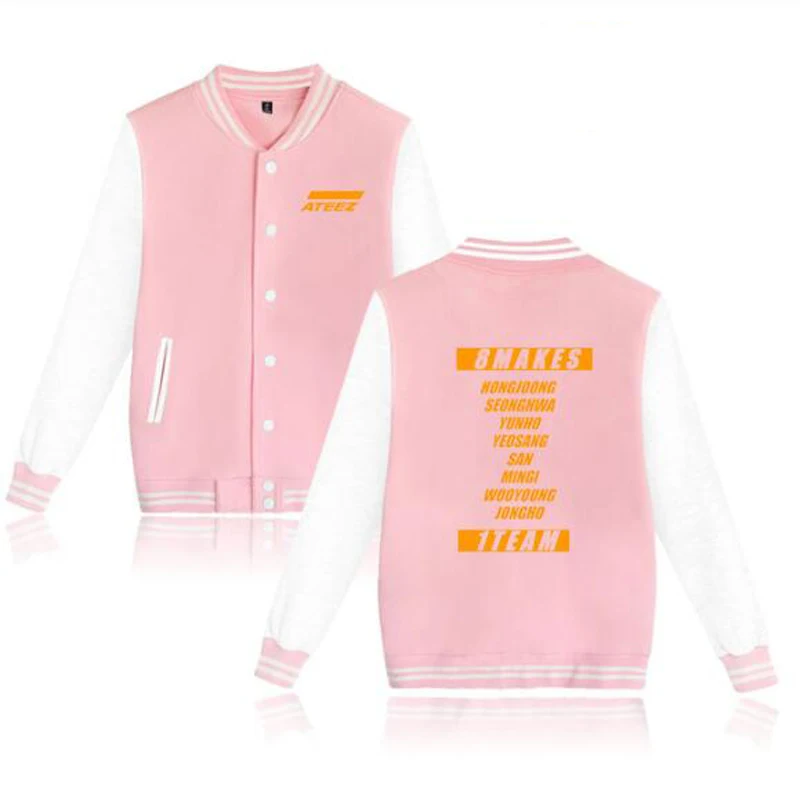 Baseball Uniform Jacket Coat Ateez Kpop Sweatshirt Ateez Women