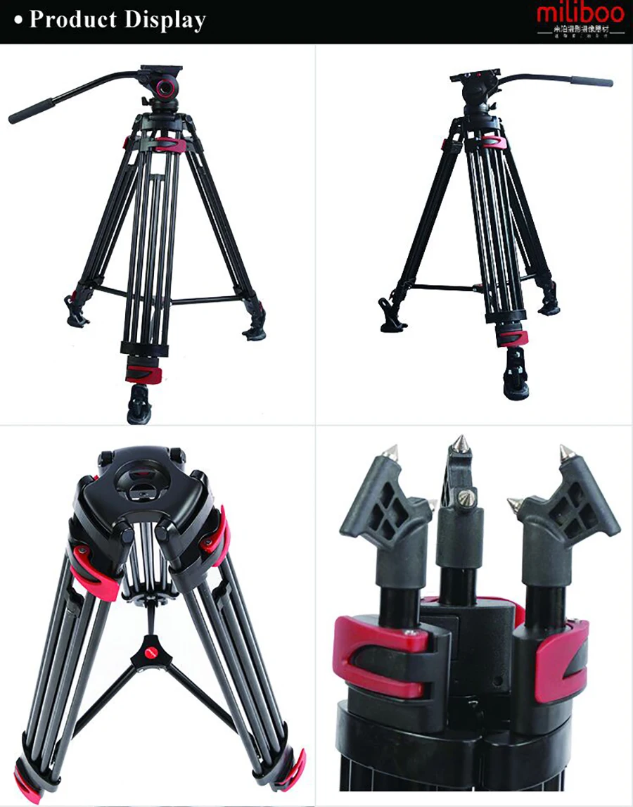 Miliboo MTT604A Профессиональный Гибкий штатив для цифровой камеры/видеокамеры/видео, несущая нагрузка 10 кг максимальная высота 160 см