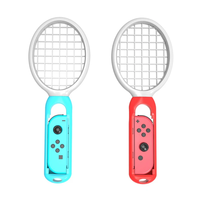 Ракетка для тенниса BEESCLOVER 1 пара для переключателя NAND Joy-Con контроллер левая и правая ручка для игры M ario Tennis Aces d30 - Цвет: Red and blue