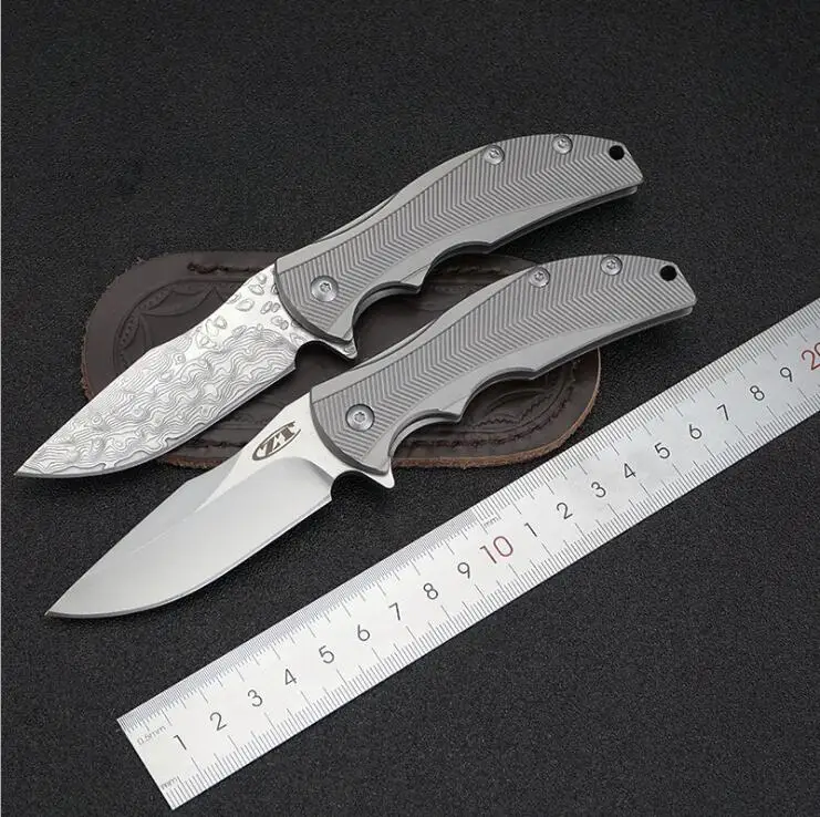 

NEW ZT0606 folding knife D2 blade TC4 Titanium alloy handle ball bearing pocket outdoor camping knives EDC tool