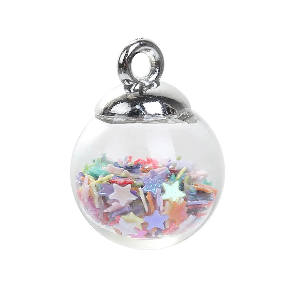 DoreenBeads DIY кулон Стекло бусины подвеска-бутылка со звездой розового цвета