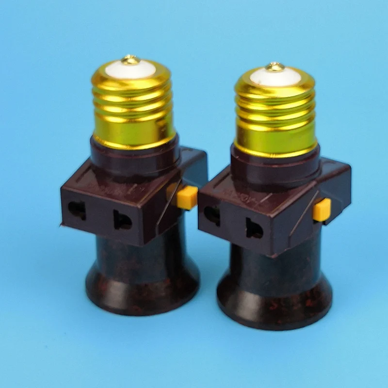 

2pcs E27 socket with switch Vintage Lamp Holder socket splitter Lamp Base Led Bulb Lampholder lighting accessories 110V-240V