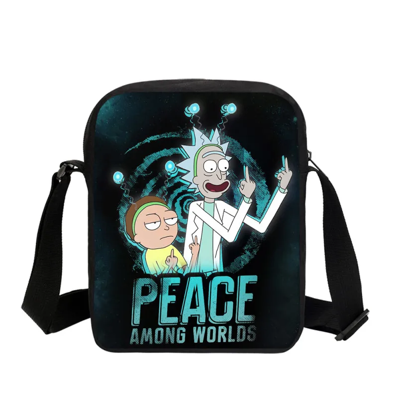 

Rick and Morty 3D Anime Science Cartoon Boys Girls Small Shoulder Bags Student Crossbody Messenger Bag Casual Book School Bag