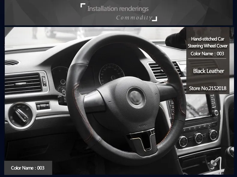 Блестящие пшеницы ручной сшитые кожаное рулевое колесо Крышка для Volkswagen Passat B7 CC Touran magotan sagitar VW Gol Tiguan