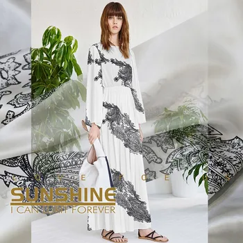 

Really elegant silk print shirt dress classical dress skirt custom clothing fabric cloth fabrics