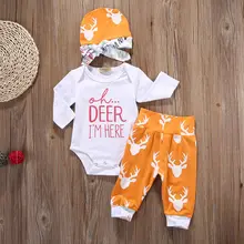 Spring Autumn Baby Clothing Set Baby Rompers Kids Pants Hats Plaid Long Sleeve 3pcs Suits Baby Boy Clothing Set Newborn Suits