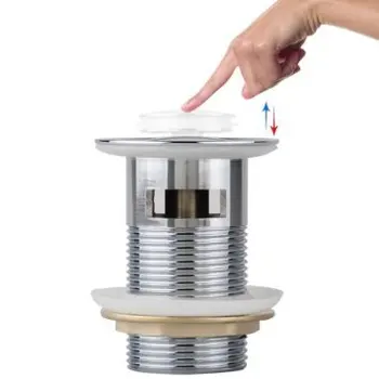 

FDDT- 8cm Bung Sink Washbasin Brass Cap with Small Overflow Pop-up
