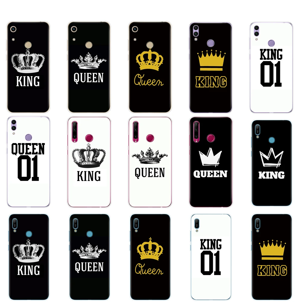 

Case For Huawei Honor 8A PRO 8C 8X 10 i play case back cover for huawei Y5 Y6 Y7 Y9 2019 pro Prime king queen couple
