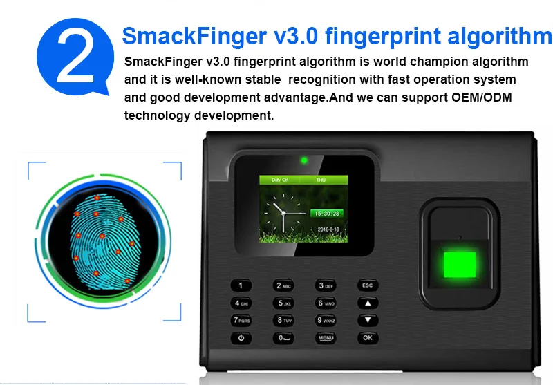 Биометрическая дактилоскопическая система Система учёта времени USB доступа Управление отпечатков пальцев сотрудника, время, часы машина посещаемости времени TCP IP