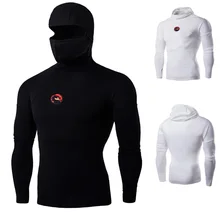 Мужская футболка с капюшоном, костюм ниндзя, мужской костюм ниндзя, рубашка Кунг-фу, Базовая рубашка, футболка с длинным рукавом, маска дракона, эмблема