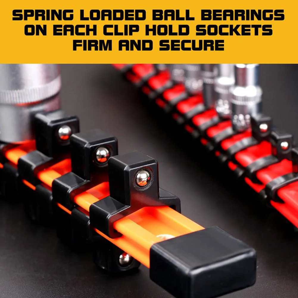 

3 Pcs Double Sided Socket Organizer Rail Rack Holder 1/4 3/8 1/2 Inch Industrial Tool MJJ88