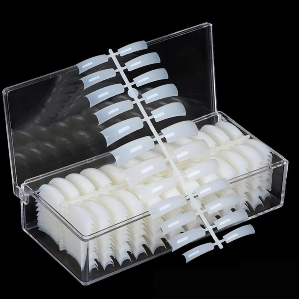 

500pcs False Nails Natural White Transparent Color French False Nail Tips Artificial Fake Nails Art Acrylic Manicure Tools Kit
