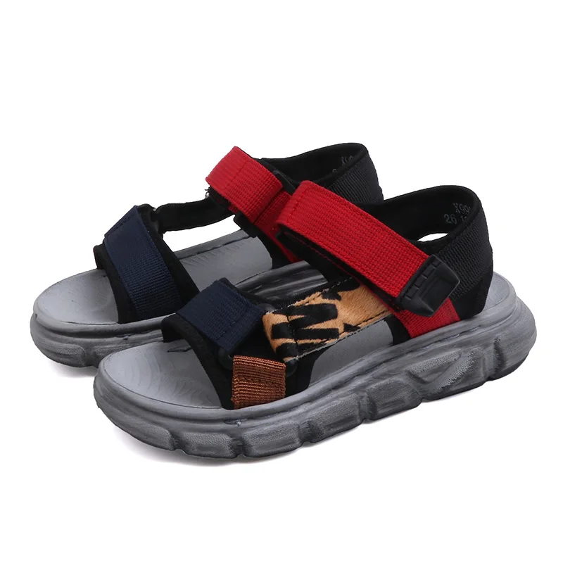 

Bekamille Shoes Kids Boy Sandals Child Shoes Thick Bottom Height Increasing Sandals Mixed Color Open Toe Beach Fashion Simple