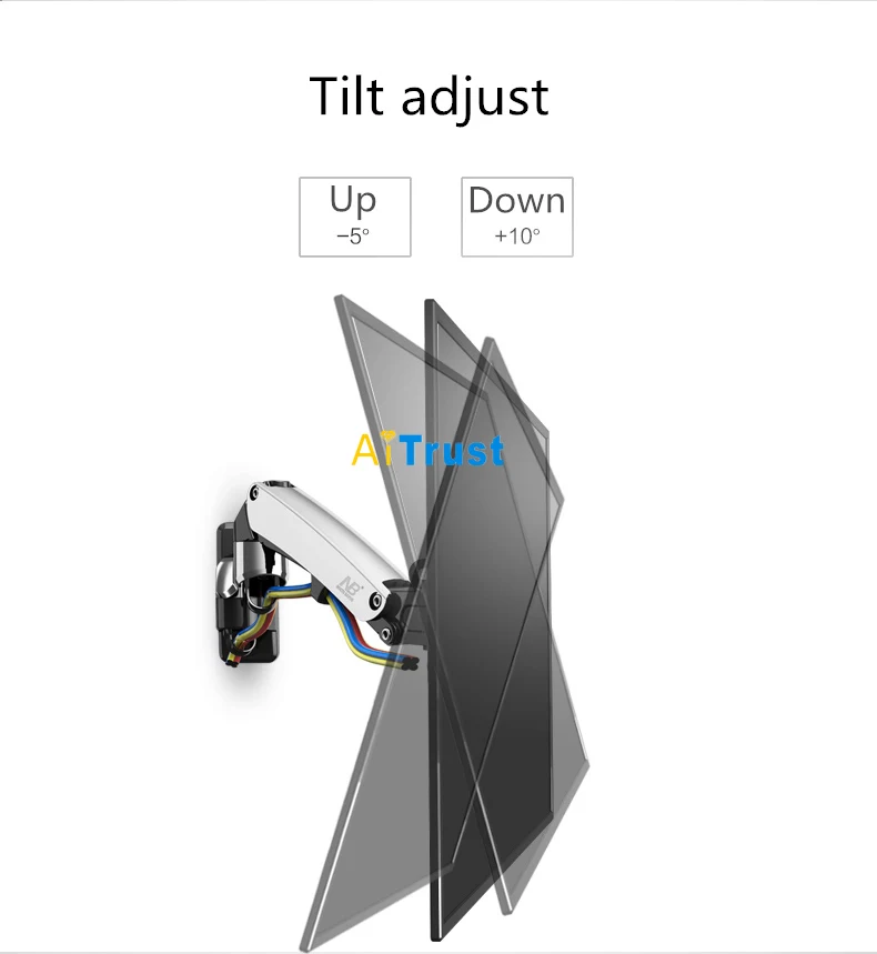 NB F300 ТВ настенное крепление 30-40 дюймов монитор держатель газовая пружина свободный подъем поворотный растягивающийся наклон подставки алюминиевый длинный кронштейн