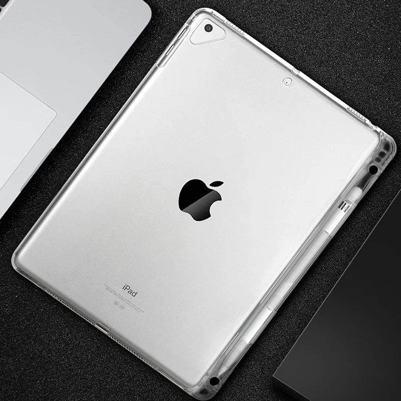 Tablet Case For New iPad Pro 12.9 Clear Crystal Transparent Soft TPU With Pen Holder Case For iPad Pro 12.9 inch 2018 Back Cover (4)