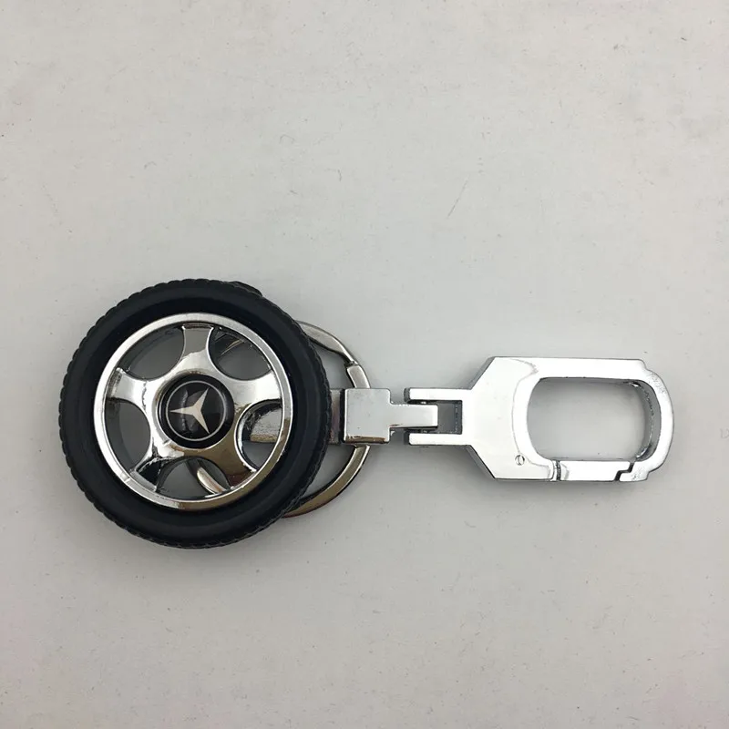 Benz (5 PCS) Новая мужская машина металлический брелок, вращающаяся резиновая колесная покрышка, брелок для ключей в шинах, индивидуальные креативные ремесла, подвески, подарки - Цвет: Benz (5 PCS)