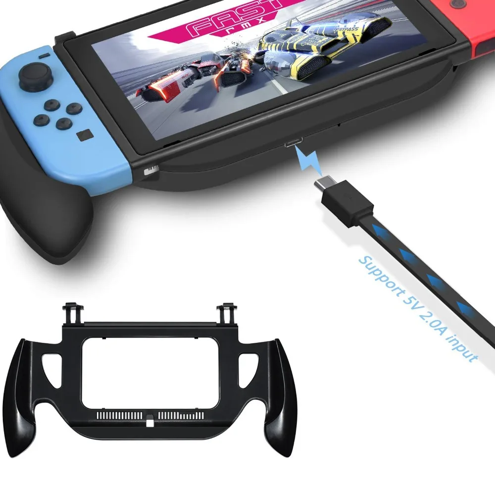 

Nintend Switch Ergonomic Grip Handle bracket Protector Grip Hand Stand Holder for Nintendo Switch NS With Charging Charge Port