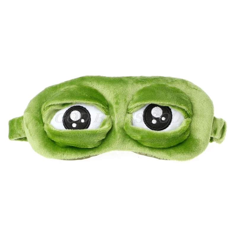 

Travel 3D Frog Eye Mask Sleep Soft Plush Padded Shade Cover Rest Relax Blindfold Funny Green Gift