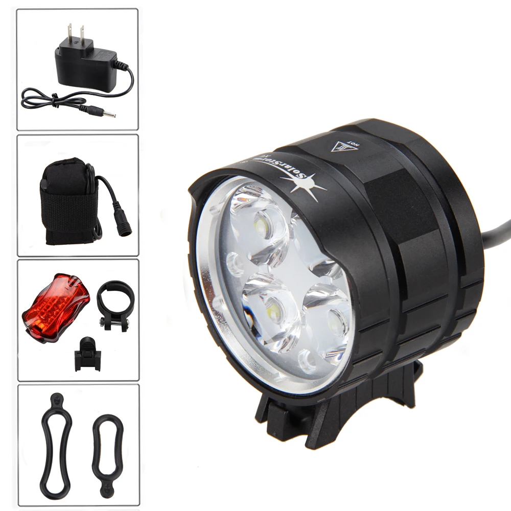 Sale SolarStorm 8000LM 4x XML T6 LED Head Front Bike Lamp Bicycle light Cycling Lamp Flashlight Torch +6x18650 Battery+ Taillight 1 Sale SolarStorm 8000LM 4x XML T6 LED Head Front Bike Lamp Bicycle light Cycling Lamp Flashlight Torch +6x18650 Battery+ Taillight 1