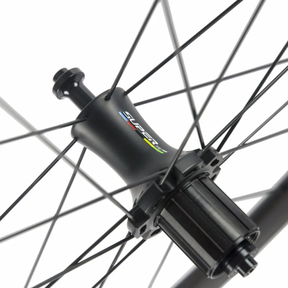 SUPERTEAM Carbon Wheelset 700C Clincher Wheels 50mm Road Bicycle Wheelset Tubular 23mm with Powerway R7 Hub Fast shipping