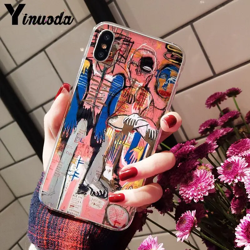 Yinuoda Jean Michel Basquiat Art Graffiti Smart Cover прозрачный мягкий чехол для телефона для iPhone 8 7 6 6S Plus X XS MAX 5 5S SE XR