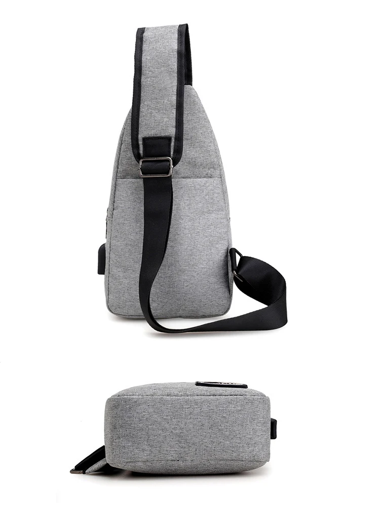 Для мужчин груди пакет зарядка через usb Crossbody сумки один плечевой ремень обратно сумка для Для мужчин посланник груди мешок Повседневное мужской Travel Pack