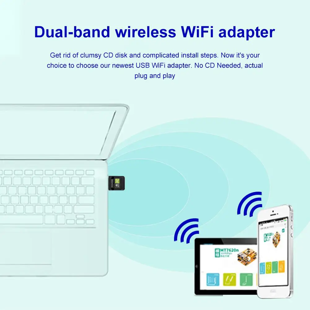 600 м AC двухдиапазонный беспроводной Wifi адаптер 2,4G 5G встроенный pcb антенна USB беспроводной Wifi приемник Бесплатный привод